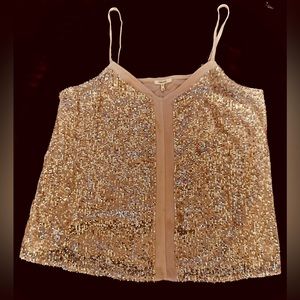 Maurices Gold Sequined Tank-Top (1X)